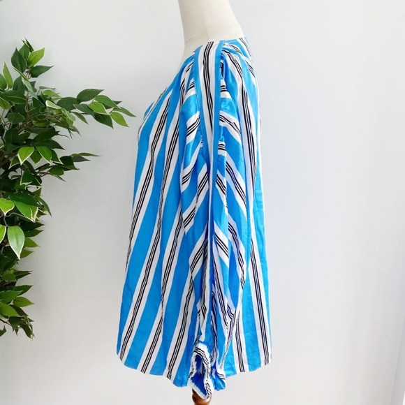 Country Road Women's Size 14 Blouse Top Blue White - Picture 4 of 8